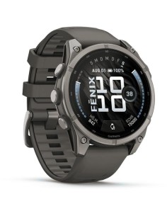 Fenix® 9 – 47 mm, Titanas su akmenėlių pilkos spalvos silikoniniu dirželiu 2