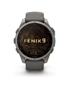 Fenix® 9 – 47 mm, Titanas su akmenėlių pilkos spalvos silikoniniu dirželiu