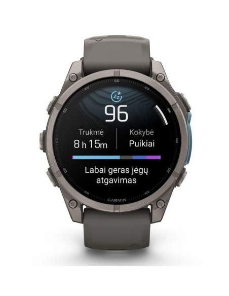 Fenix® 9 – 47 mm, Titanas su akmenėlių pilkos spalvos silikoniniu dirželiu