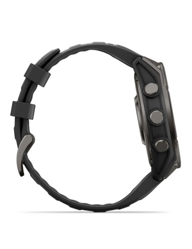 Fēnix 9“ 47 mm, Carbon Grey DLC titano spalvos juodas silikoninis dirželis