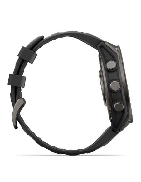 Fēnix 9“ 47 mm, Carbon Grey DLC titano spalvos juodas silikoninis dirželis