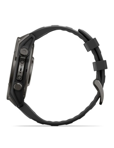 Fēnix 9“ 47 mm, Carbon Grey DLC titano spalvos juodas silikoninis dirželis