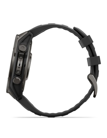 Fēnix 9“ 47 mm, Carbon Grey DLC titano spalvos juodas silikoninis dirželis
