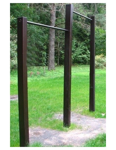 Concrete-mounted outdoor double crossbar
