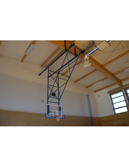 Ceiling-mounted basketball structure