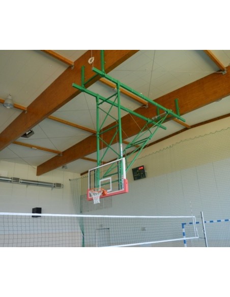 Prie lubų tvirtinama krepšinio konstrukcija