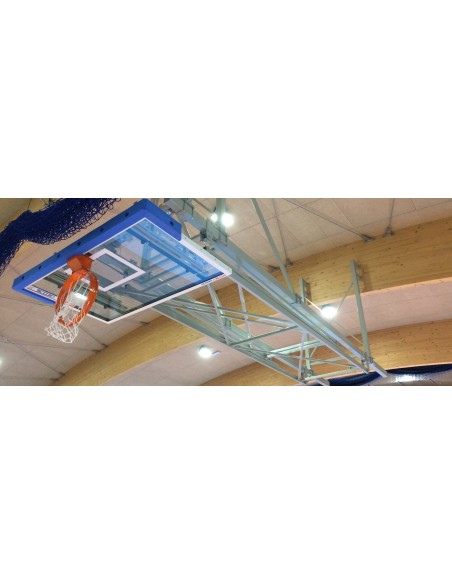 Ceiling-mounted basketball structure