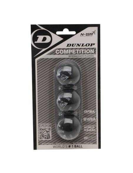 SQUASH BALLS DUNLOP COMPETITION 1 YELLOW DOT