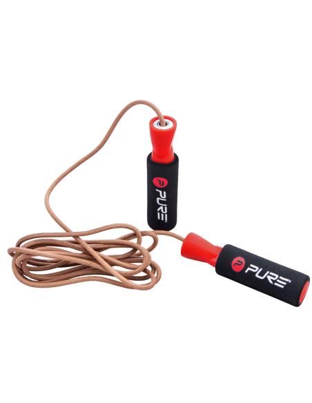 Leather skipping rope with bearings Pure2improve