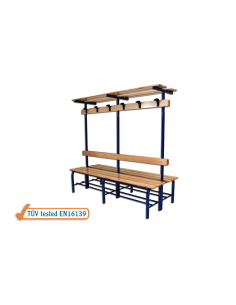 Double changing room bench with hanger 2m