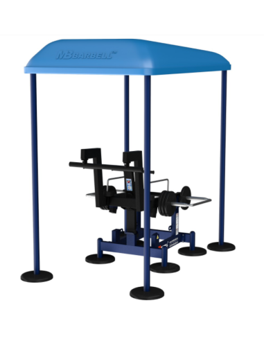 Treniruoklis Streetbarbell MB 7.65 - Pritūpimai su svorių bloku