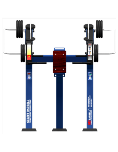 Treniruoklis Streetbarbell MB 7.29 - Preso suolas stovint su svorių bloku