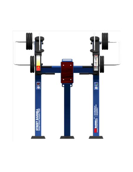 Treniruoklis Streetbarbell MB 7.29 - Preso suolas stovint su svorių bloku