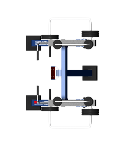 Treniruoklis Streetbarbell MB 7.29 - Preso suolas stovint su svorių bloku