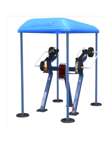 Treniruoklis Streetbarbell MB 7.29 - Preso suolas stovint su svorių bloku