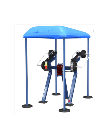 Treniruoklis Streetbarbell MB 7.29 - Preso suolas stovint su svorių bloku