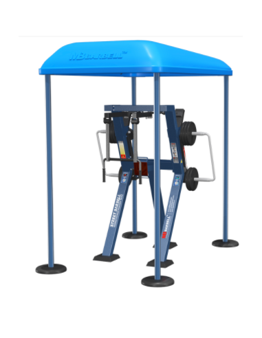 Treniruoklis Streetbarbell MB 7.32 - Peteliškė reversu stovint su svorių bloku