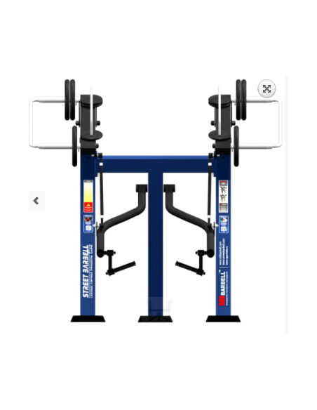 Treniruoklis Streetbarbell MB 7.39 - Bicepsas stovint su svorių bloku