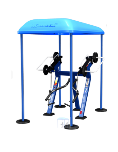 Treniruoklis Streetbarbell MB 7.39 - Bicepsas stovint su svorių bloku