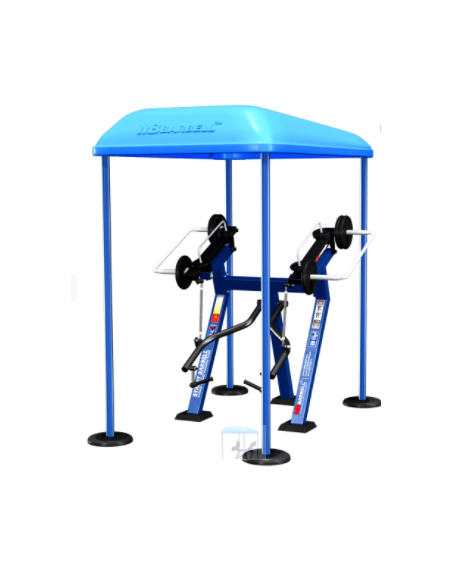 Treniruoklis Streetbarbell MB 7.39 - Bicepsas stovint su svorių bloku