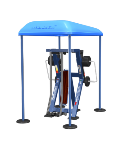 Treniruoklis Streetbarbell MB 7.48 - Kojų skėtimas stovint su svorių bloku