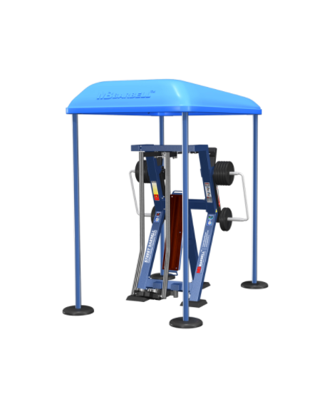 Treniruoklis Streetbarbell MB 7.48 - Kojų skėtimas stovint su svorių bloku