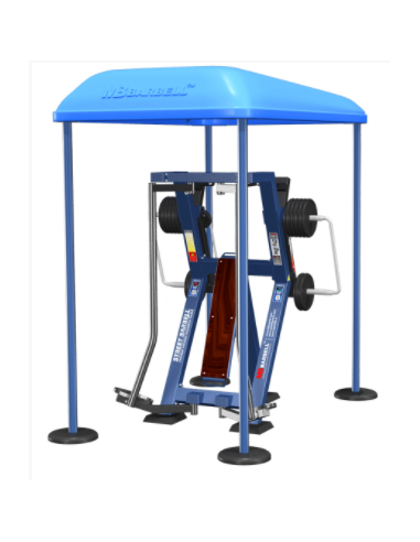 Treniruoklis Streetbarbell MB 7.50 - Kojų glaudimas stovint su svorių bloku