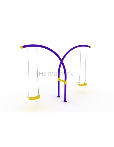 Двусторонние качели на детской площадке MetodPark 81OE