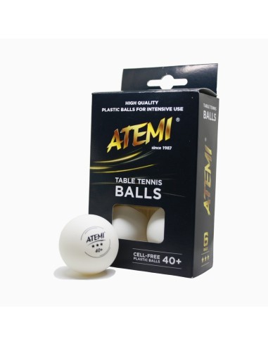 Galda tenisa bumbiņas ATEMI 3*** (6 gab.) baltas