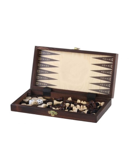 Mediniai šachmatai+šaškės+nardai Sunrise