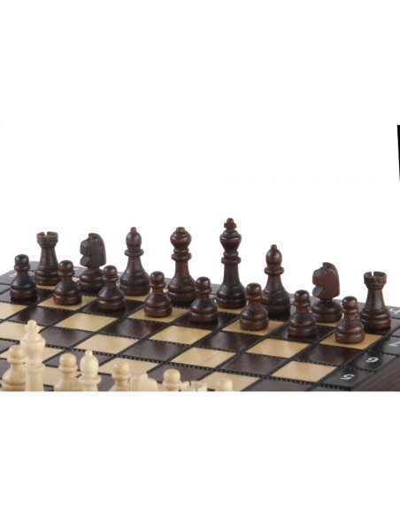 Mediniai šachmatai+šaškės+nardai Sunrise