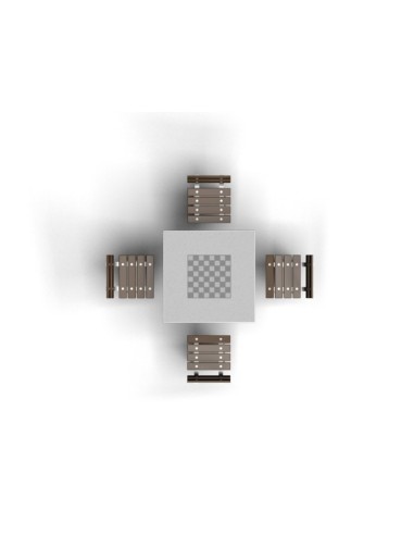 Concrete outdoor chess table with chairs (with backrests)
