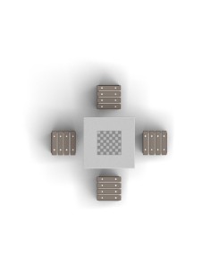 Concrete outdoor chess table with chairs (without backrests) 2