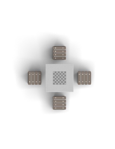 Betoninis lauko šachmatų stalas su kėdutėm (be atlošų)