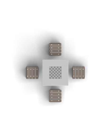 Betoninis lauko šachmatų stalas su kėdutėm (be atlošų)