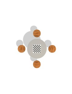 Concrete outdoor chess table with chairs (round)