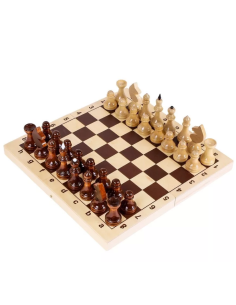 Lacquered, wooden chess with board (29x29x1.9 cm) 2