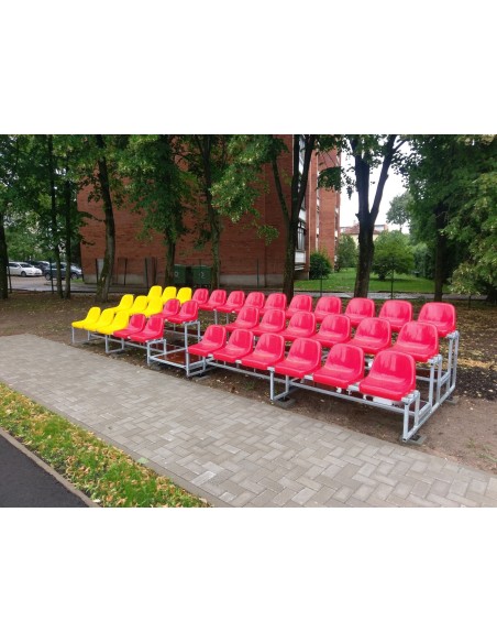 Spectator stand with plastic seats