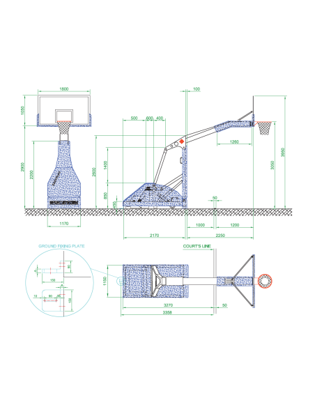 Mobilus krepšinio stovas SPORTSYSTEM „ EASYPLAY TRAINING