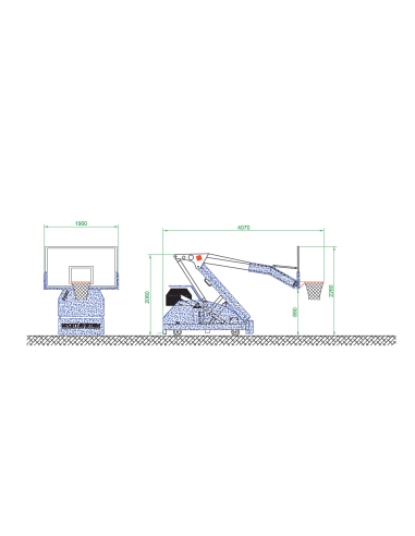 Mobile basketball stand SPORTSYSTEM "EASYPLAY TRAINING"