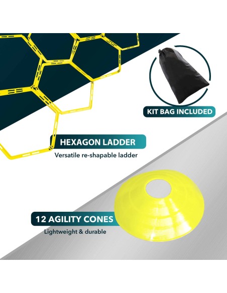Восьмиугольная лестница для развития ловкости с конусами RPM Power