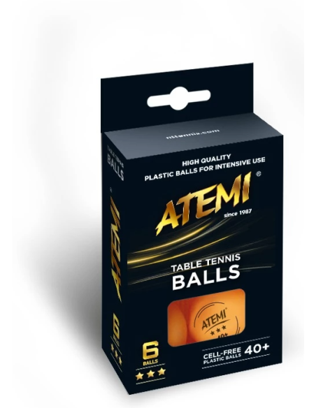 Stalo teniso kamuoliukai ATEMI 3*** (6vnt.) oranžiniai