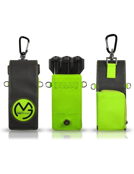 Dart case with carabiner Michael Van Gerwen Green