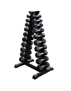 Hexagon dumbbell set from 1 to 10kg in pairs with stand