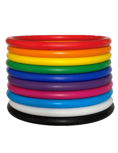 Spalvotų žiedų komplektas Megaform "Activity Tossing Rings" (10 vnt)