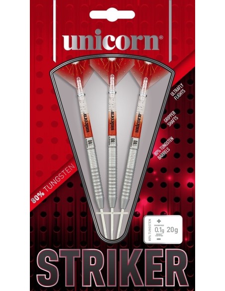 Strėlytės UNICORN "STRIKER TYPE 2 - 80% TUNGSTEN STEEL TIP DARTS"