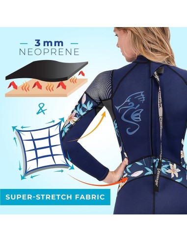 Hidrokostiumas Seavenger "Alpha 3mm Women’s Wetsuit - Dark Floral"