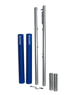 Concrete-mounted aluminum volleyball posts with protection Sportsystem