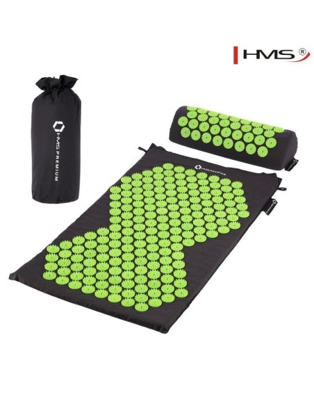 Akupresūrinis taškinio masažo rinkinys HMS (kilimėlis +pagalvė) juoda