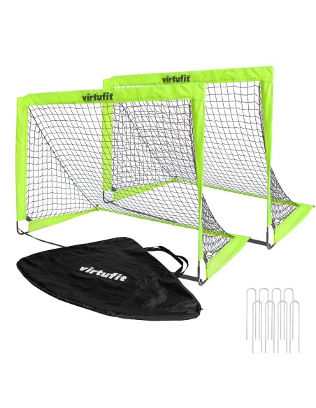 Sulankstomi futbolo vartai VIRTUFIT "POP-UP GOALS" 2vnt. (120x90)